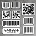 QR codes and barcode labels. Royalty Free Stock Photo