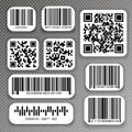 QR codes and barcode labels. Royalty Free Stock Photo