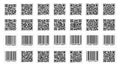 QR Codes and Barcodes Set Royalty Free Stock Photo