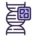 Qr dna gene icon outline vector. Editing lab