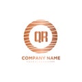 QR Initial Letter circle wood logo template vector