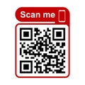 QR - Quick Response Code, Inscription scan me, Qr code for smartphone, payment, mobile app scan -for stock
