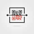 Qr scan icon with shadow