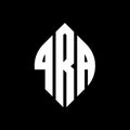 QRA circle letter logo design with circle and ellipse shape. QRA ellipse letters with typographic style. The three initials form a Royalty Free Stock Photo