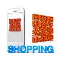 QRcode Mobile Phone Shopping Royalty Free Stock Photo