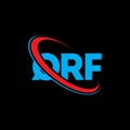 QRF logo. QRF letter. QRF letter logo design. Initials QRF logo linked with circle and uppercase monogram logo. QRF typography for Royalty Free Stock Photo