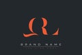 QRL abstract letter logo design Royalty Free Stock Photo