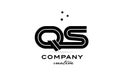 QS black and white combination alphabet bold letter logo with dots. Joined template design for business and company