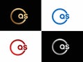 QS Initial circle shape Gold color later Logo Design