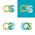 QS letters logo with accent speed in blue and light green
