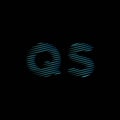 QS Monogram Lines Style Blue Light Vector