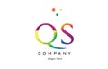 qs q s creative rainbow colors alphabet letter logo icon