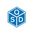 QSD letter logo design on black background. QSD creative initials letter logo concept. QSD letter design Royalty Free Stock Photo