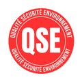 QSE quality safety environment symbol in France called qualite securite environnement in French language