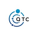QTC letter technology logo design on white background. QTC creative initials letter IT logo concept. QTC letter design Royalty Free Stock Photo