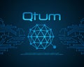 Qtum bitcoin background style collection Royalty Free Stock Photo