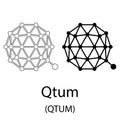 Qtum black silhouette Royalty Free Stock Photo