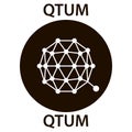 QTUM cryptocurrency blockchain icon. Virtual electronic, internet money or cryptocoin symbol, logo Royalty Free Stock Photo