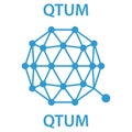 QTUM cryptocurrency blockchain icon. Virtual electronic, internet money or cryptocoin symbol, logo Royalty Free Stock Photo