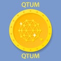 QTUM cryptocurrency blockchain icon. Virtual electronic, internet money or cryptocoin symbol, logo Royalty Free Stock Photo