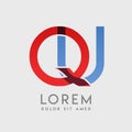 QU logo letters with blue and red gradation