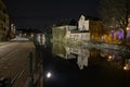 Qua of Lieve canal at night in Ghent