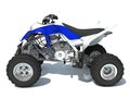 Quad ATV Sport Bike 3D rendering on white background