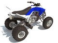 Quad ATV Sport Bike 3D rendering on white background