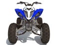 Quad ATV Sport Bike 3D rendering on white background