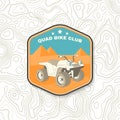 Quad bike club. Summer camp. Vector Patch or sticker. Concept for shirt or logo, print, stamp or tee. Vintage typography Royalty Free Stock Photo
