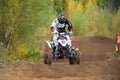 The quad bike is flying Royalty Free Stock Photo