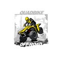 Quad Bike Off-road logo with mountain background