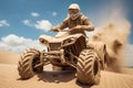 Quad bike sand. Generate Ai Royalty Free Stock Photo