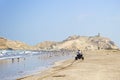 A quad bike and seagulls on the beach