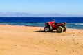 Quad bike at the shore of Red sea in Sinai desert Royalty Free Stock Photo