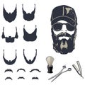 Set of vector bearded men