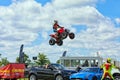 Quad bike stunts.