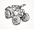 Quad bike. Vector drawing Royalty Free Stock Photo