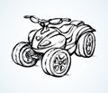 Quad bike. Vector drawing icon Royalty Free Stock Photo