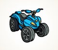 Quad bike. Vector drawing Royalty Free Stock Photo