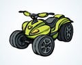 Quad bike. Vector drawing Royalty Free Stock Photo