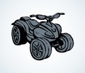 Quad bike. Vector drawing Royalty Free Stock Photo