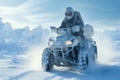 quad bike winter ride through snowdrifts generative ai