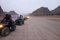 Quad bikes in desert Royalty Free Stock Photo