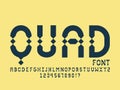 Quad font. Vector alphabet