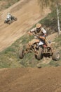 Quad racer is jumping Royalty Free Stock Photo