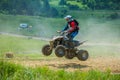 Quad racer jumping Royalty Free Stock Photo