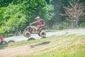 Quad racer jumping Royalty Free Stock Photo