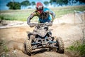 Quad rider on th race Royalty Free Stock Photo