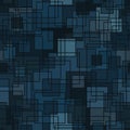 Quad seamless pattern. Repeated overlap hexagon motif texture print